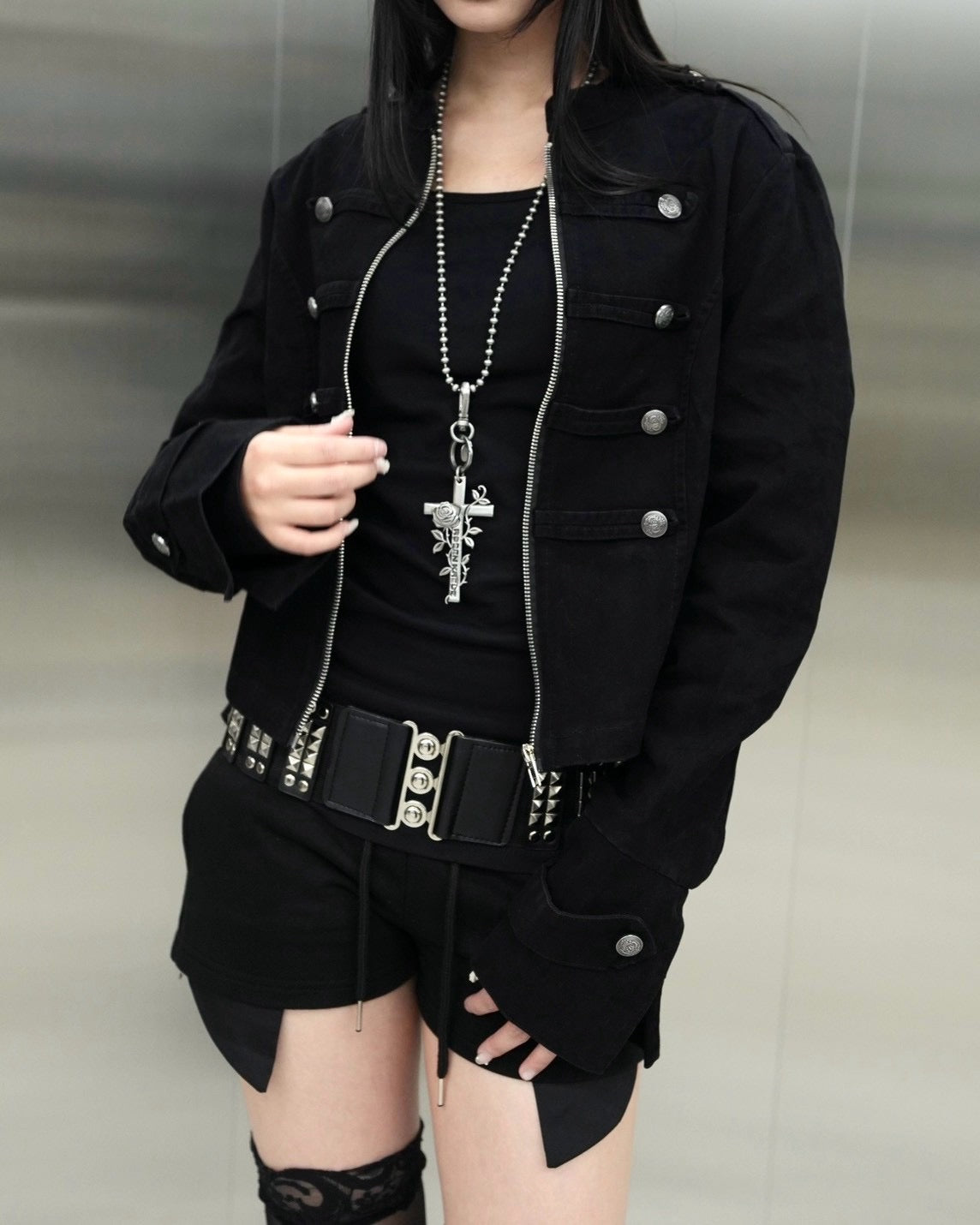 受注制【Never mind the XU】Napoleon grunge denim jacket (2color)