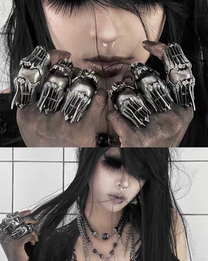 【IIIMIII】Silver Cyber-Armor Ring