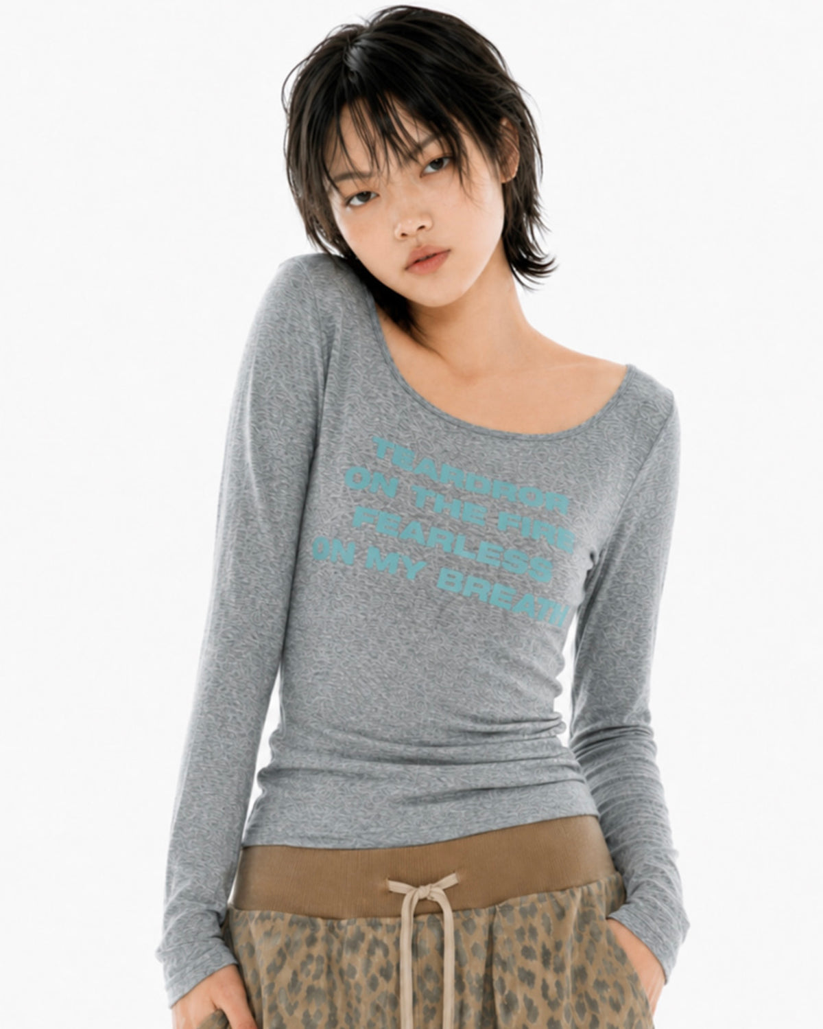 【runningHIGH】LETTERING SLIM L/S TEE