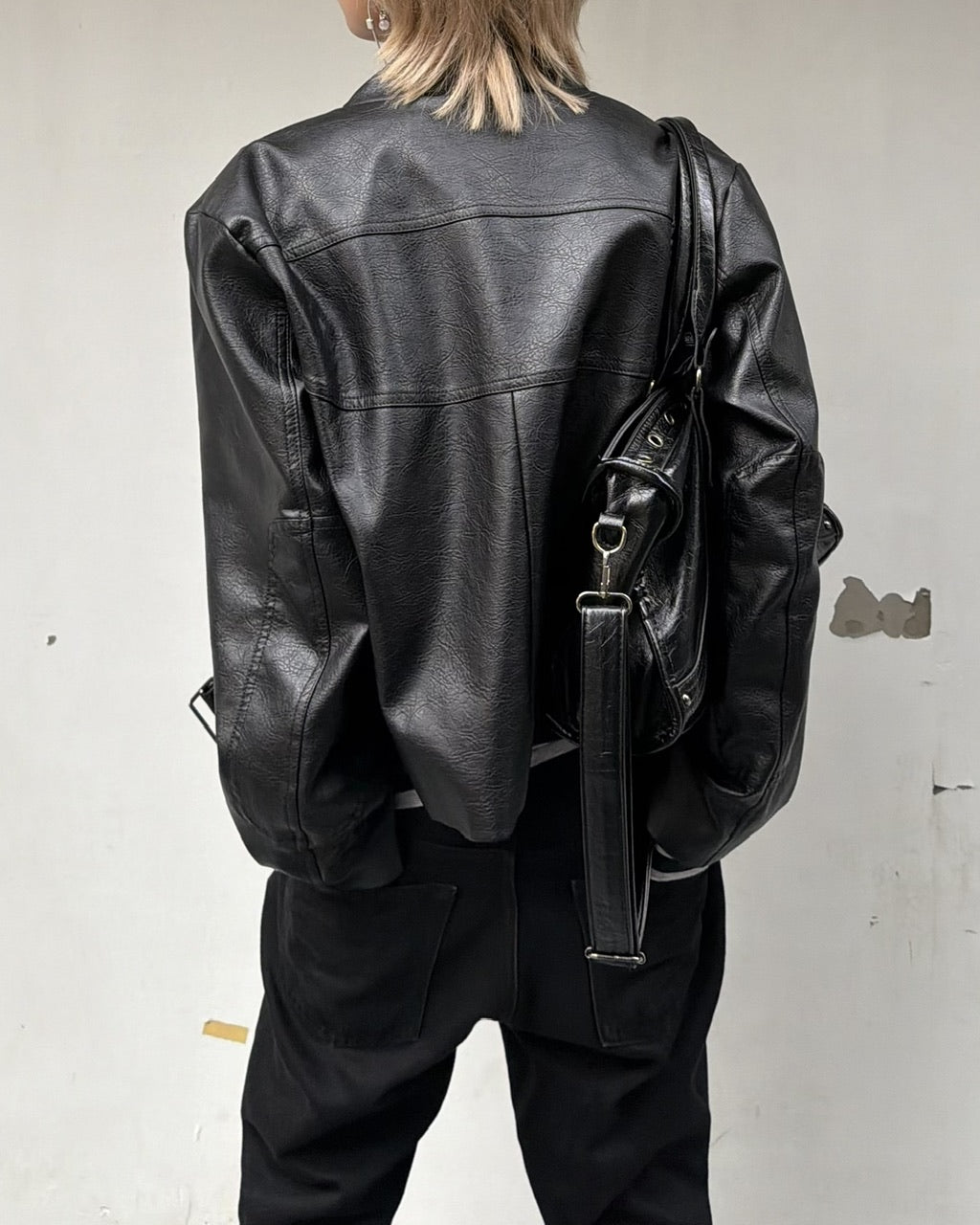 国際配送【RENOL】faux leather biker jacket