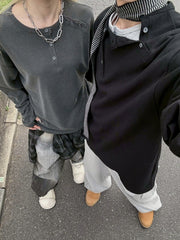 受注制【nmtc+】double button henley neck long sleeve (2color)