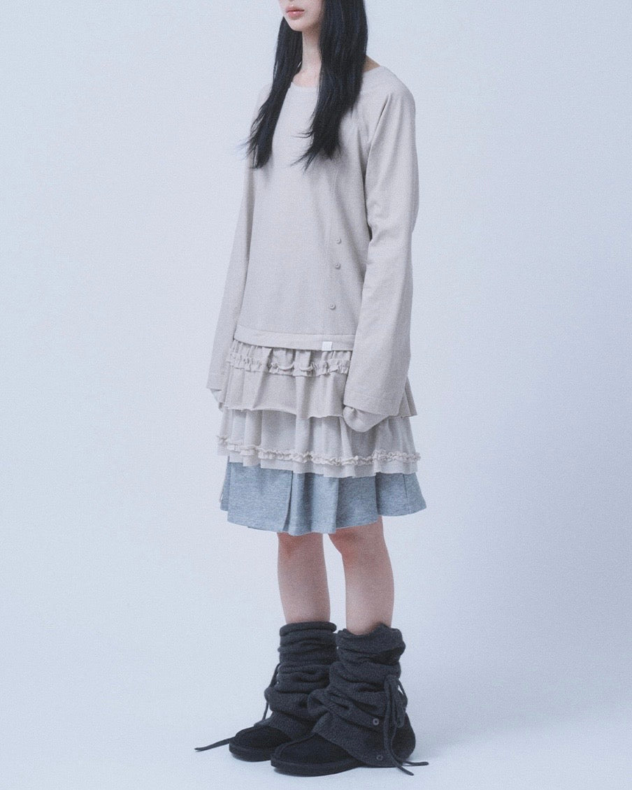 【TUOMIO】FRILL LAYERED LONG SLEEVE