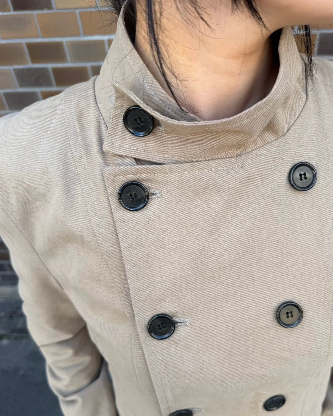 受注制【OaKS】low-neck slim-fit jacket (3color)