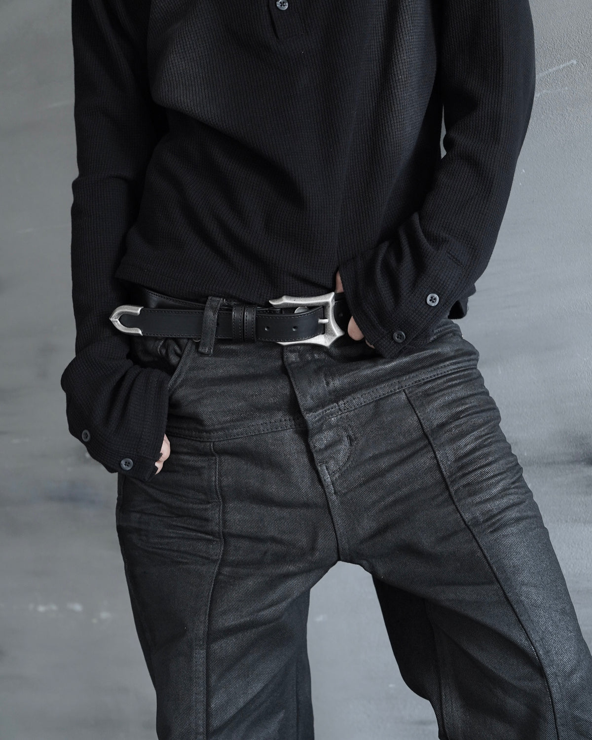 【CHIKASHITSU PLUS HIGH】Gothic leather buckle belt