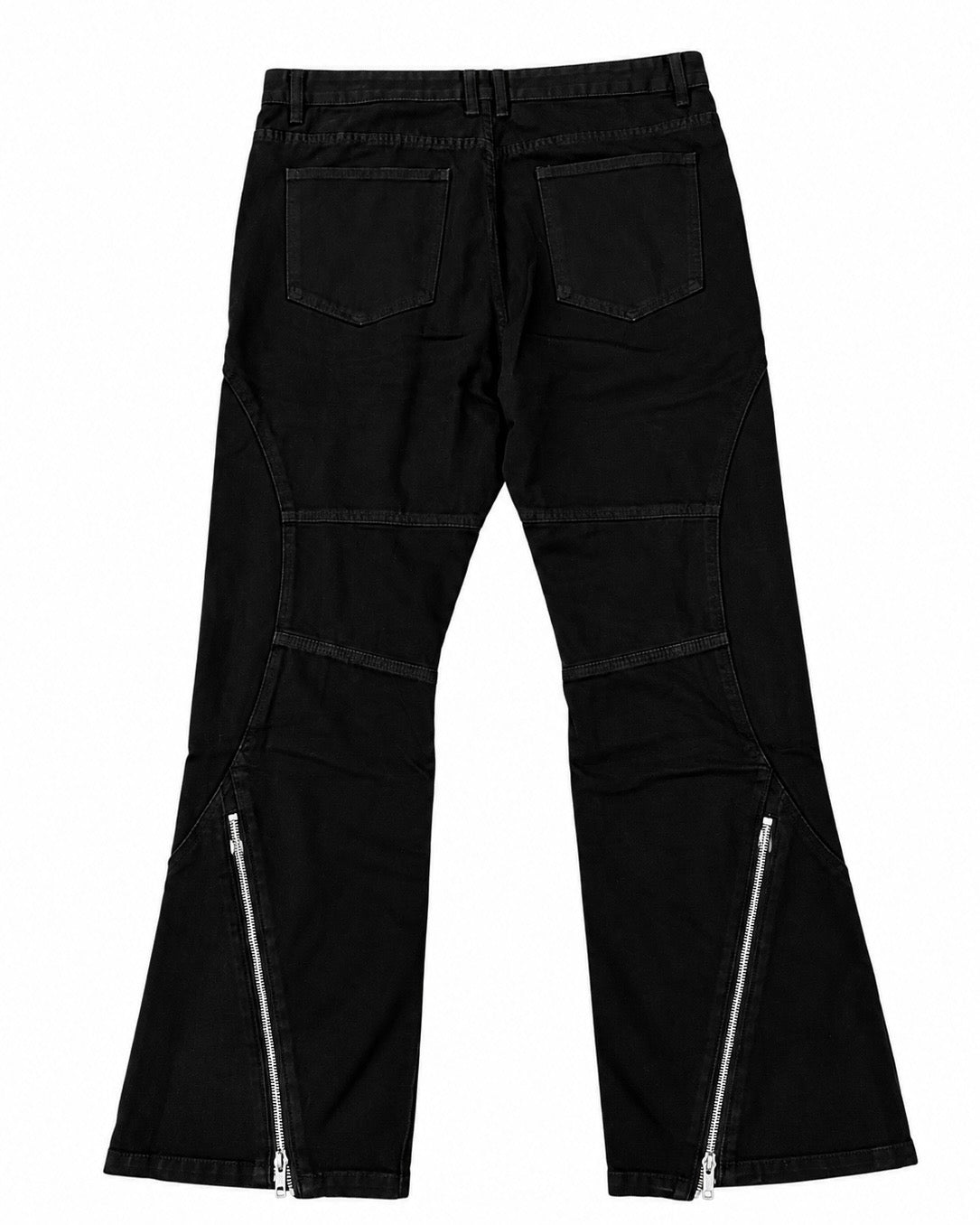 受注制【Never mind the XU】CUTOUT ZIPPER BOOTCUT DENIM (2color)