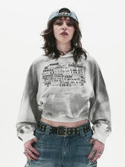 【E RIN AI E】MULTIVERSE RUST CROP HOODIE
