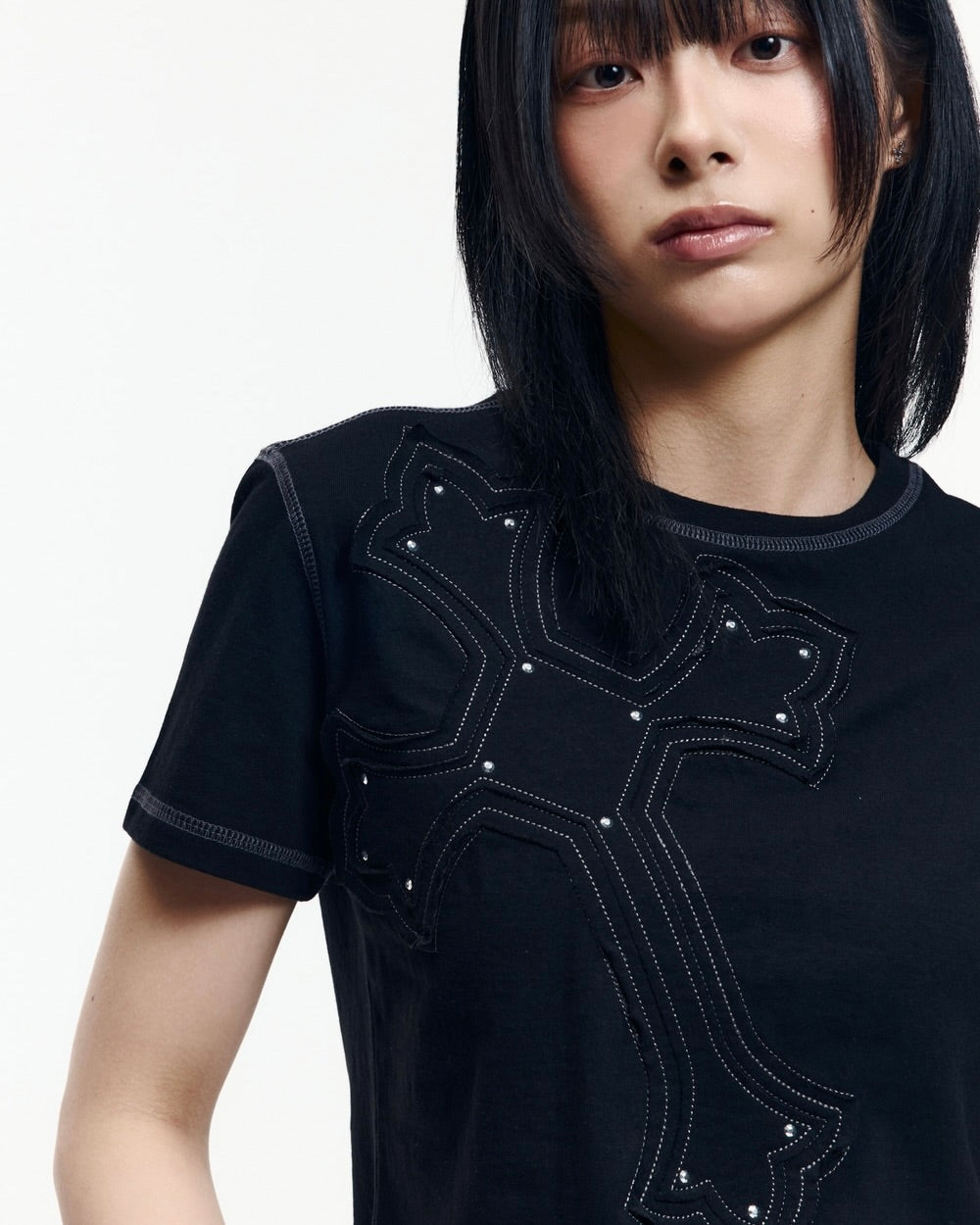 【AAKAM】Big Patch CROS2 Half Top