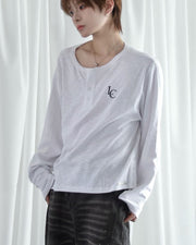 【LUV CODE】LC Button henley long sleeve tee (3color)