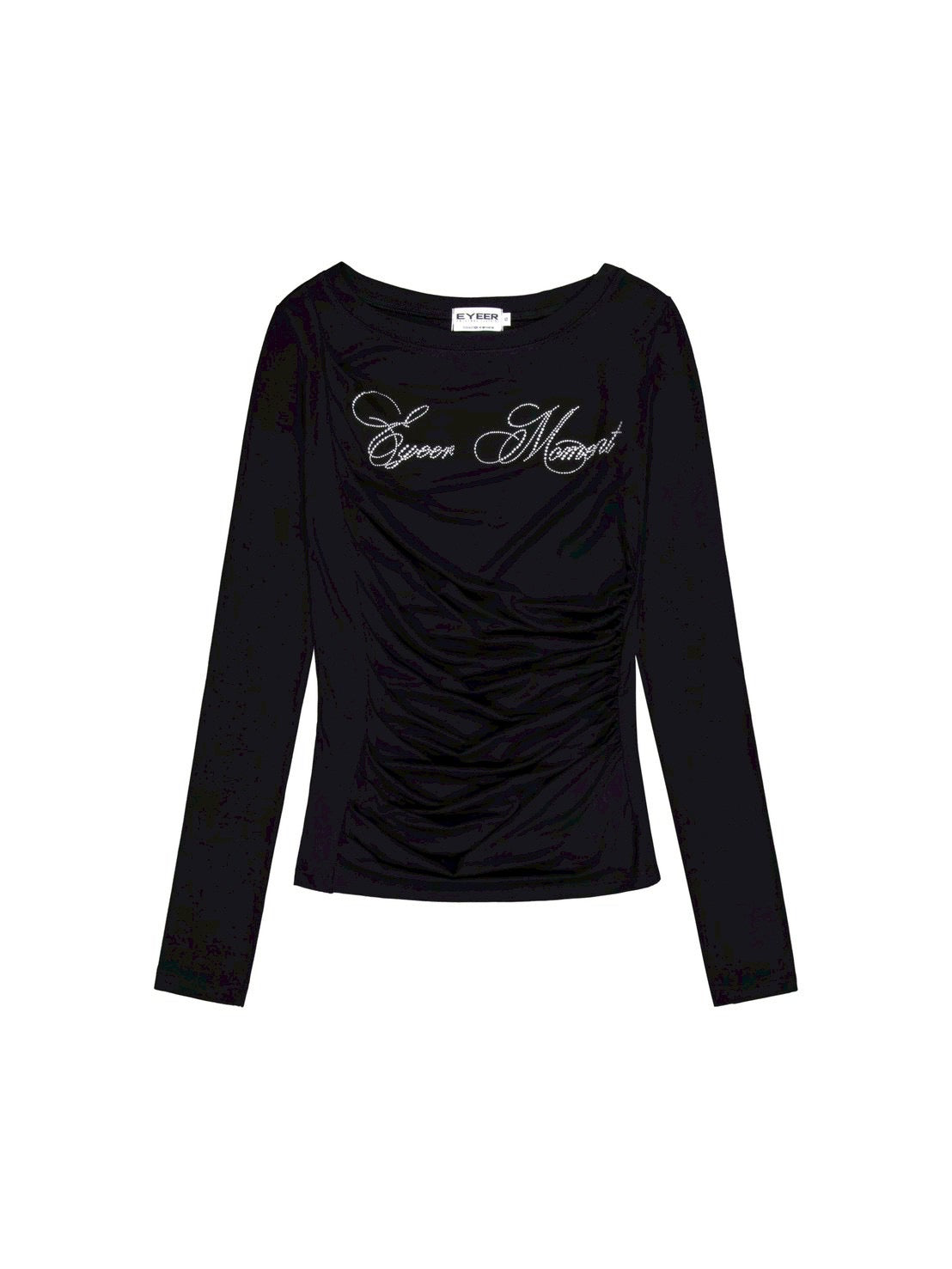 【EYEER】Hotfix Drape Off Shoulder Long Sleeve