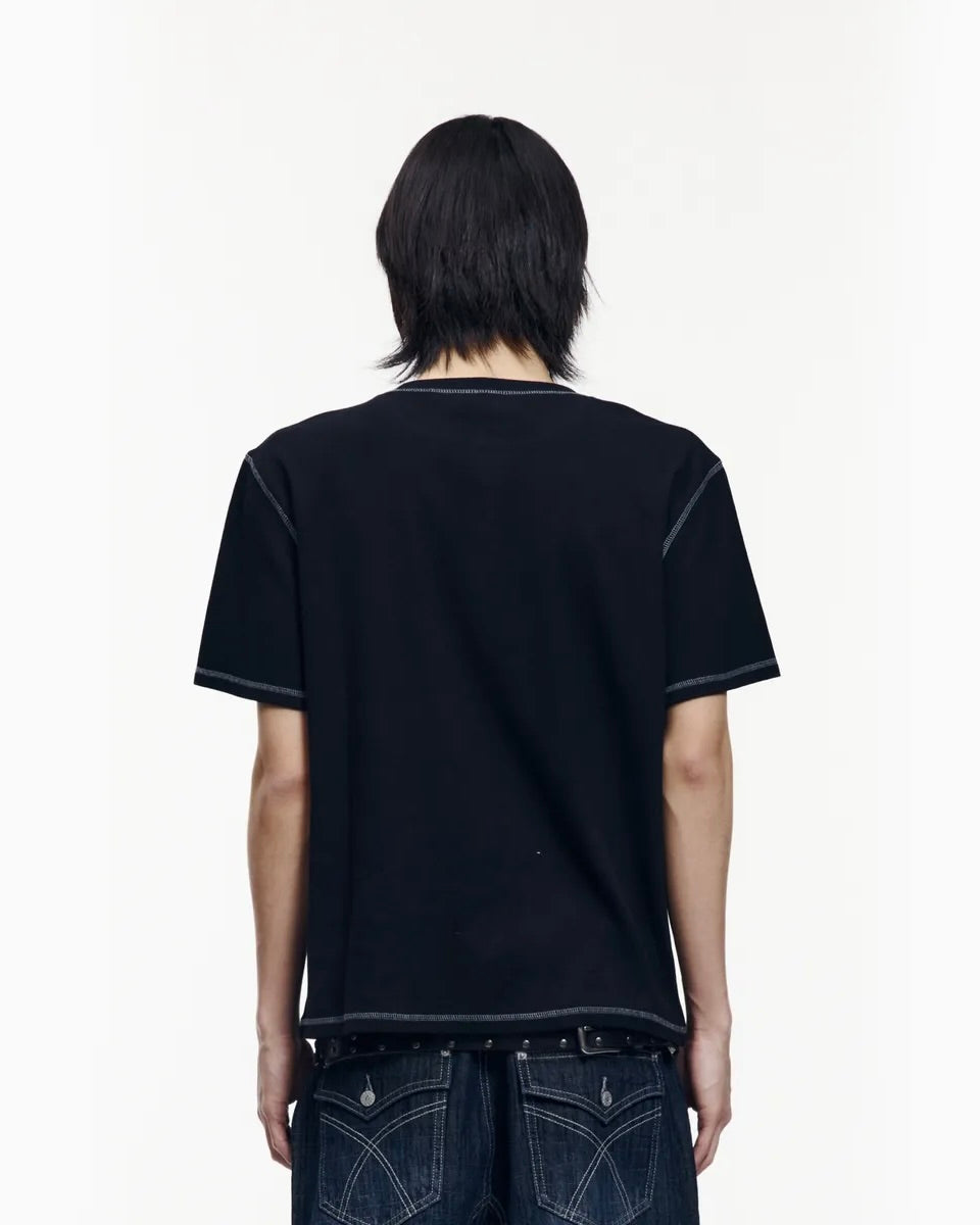 【AAKAM】Tread Henry Neck Half Top