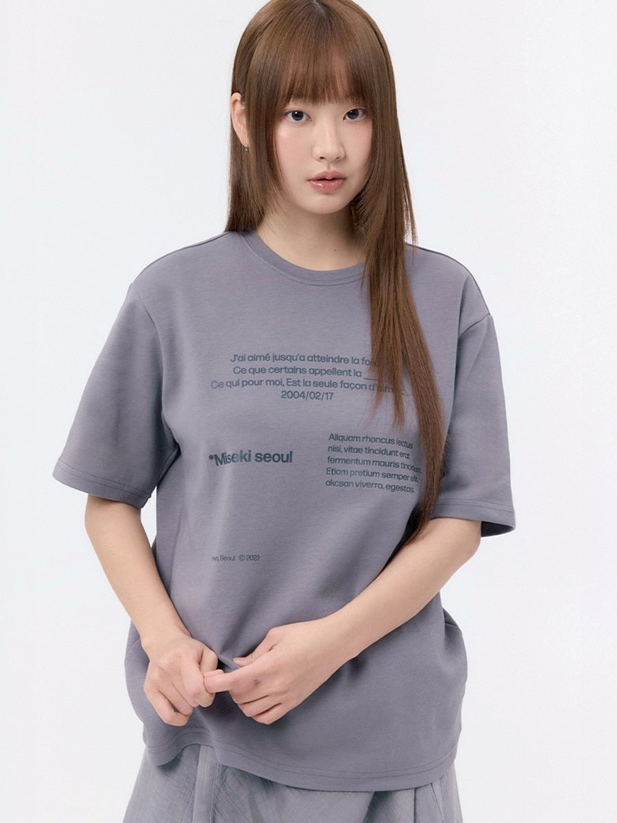 【Miseki seoul】Miseki typography short sleeves