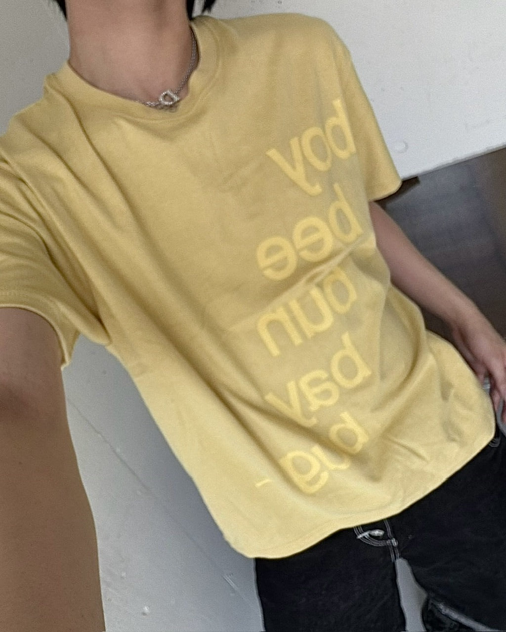 受注制【LUV CODE】inspired lettering t shirt (4color)