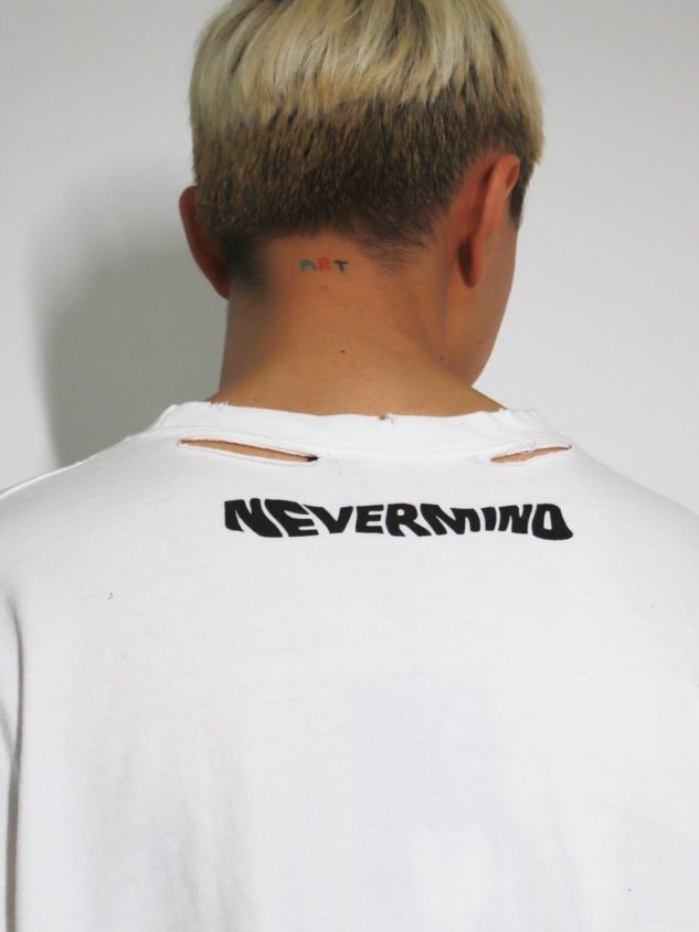【Never mind the XU】print damage tee (2color)