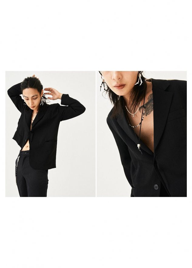 【BYBE RECORDS × BLACK PURPLE】Leather string choker