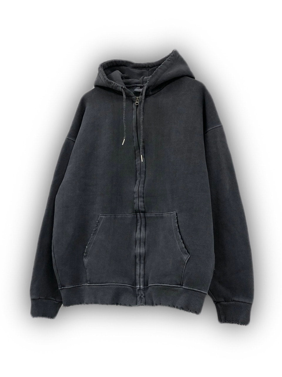 受注制【Never mind the XU】damage zip hoodie (3color)