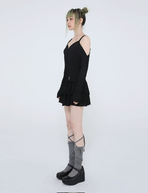 12/21 20:00 再販【Uglyshadow】LACE LONG SOCKS (5color)