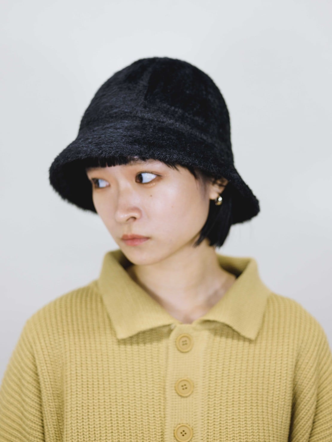 受注制【Chikashitsu +】knit bucket hat (2color)