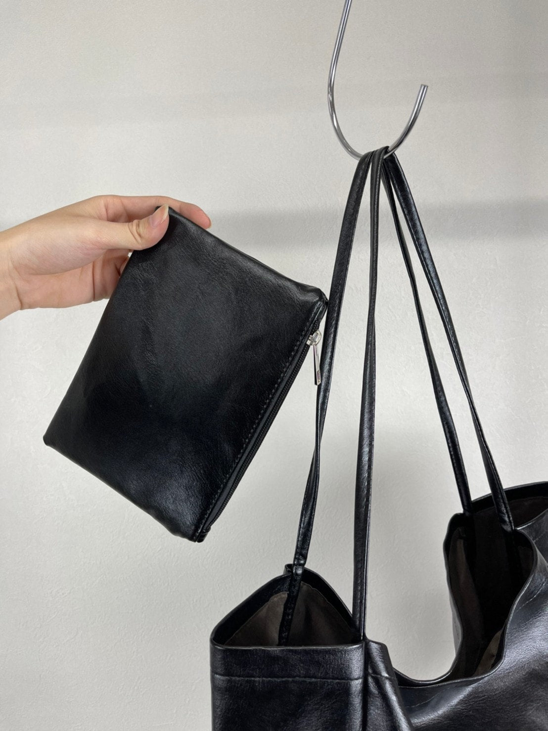 受注制【Chikashitsu +】big leather tote bag