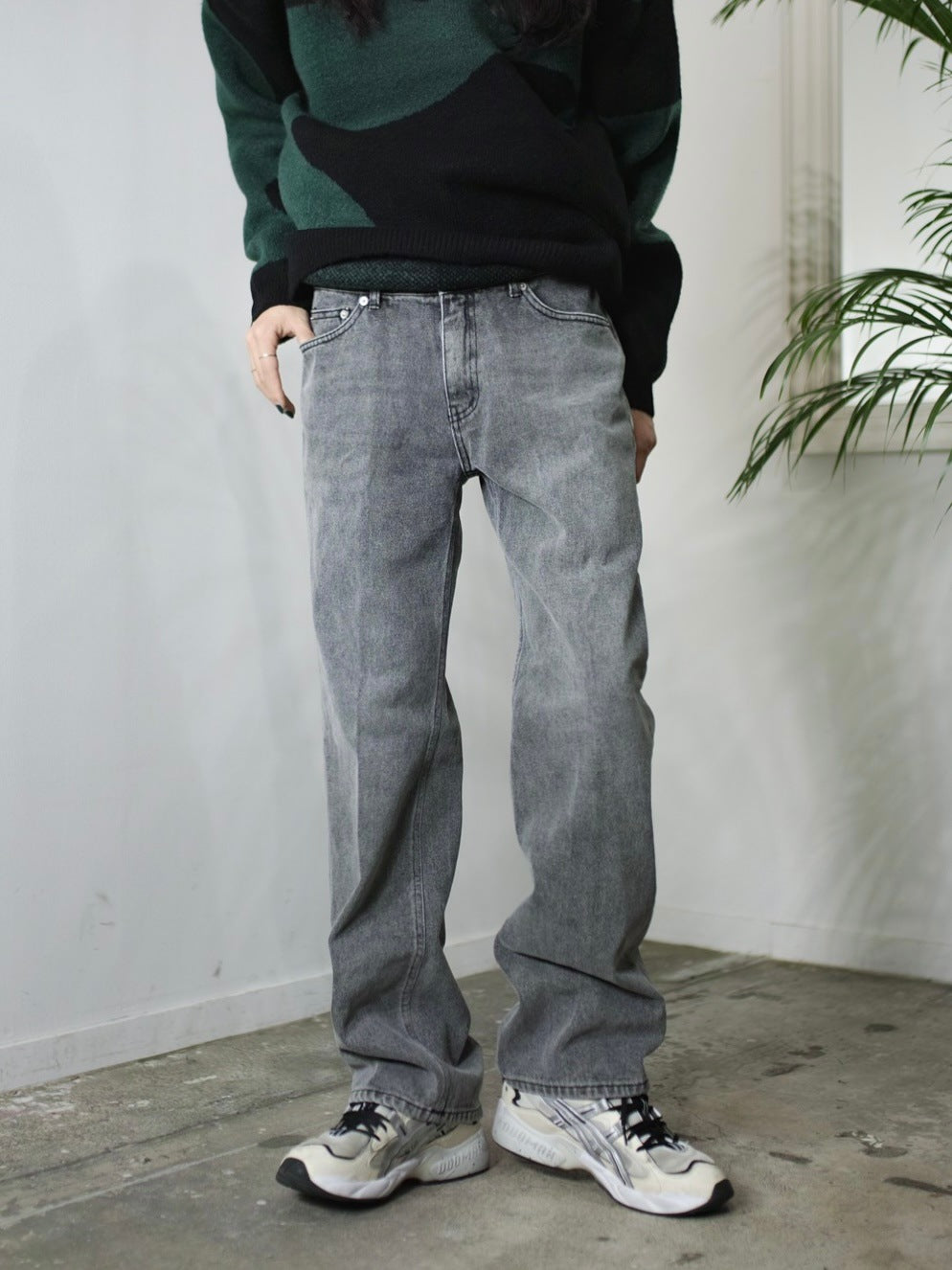 受注制【Chikashitsu +】semi wide denim pants
