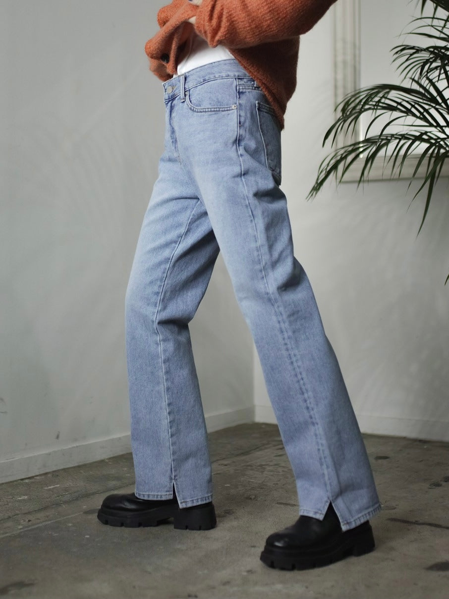 受注制【Chikashitsu +】side slit denim pants