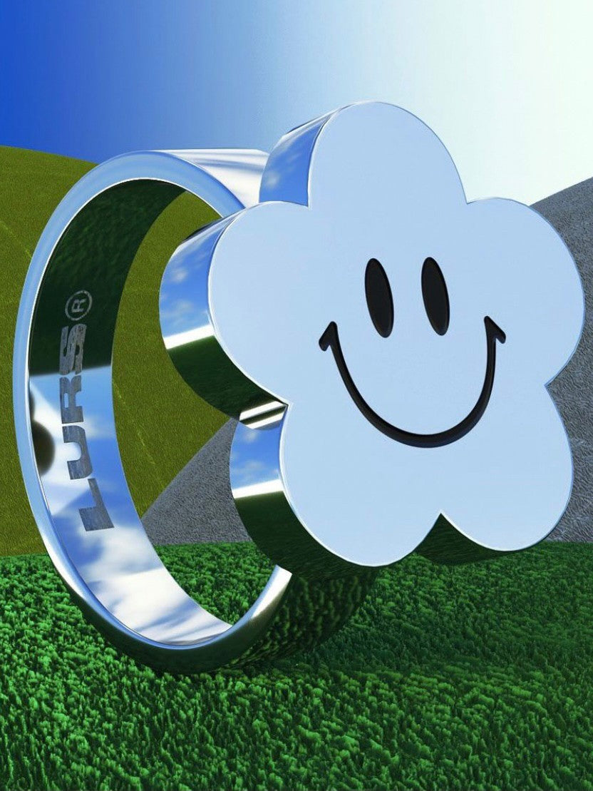 【LURS】LURS Flat smiley flower ring