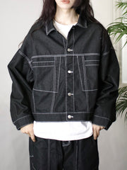 受注制【Chikashitsu +】set up stitch denim jacket