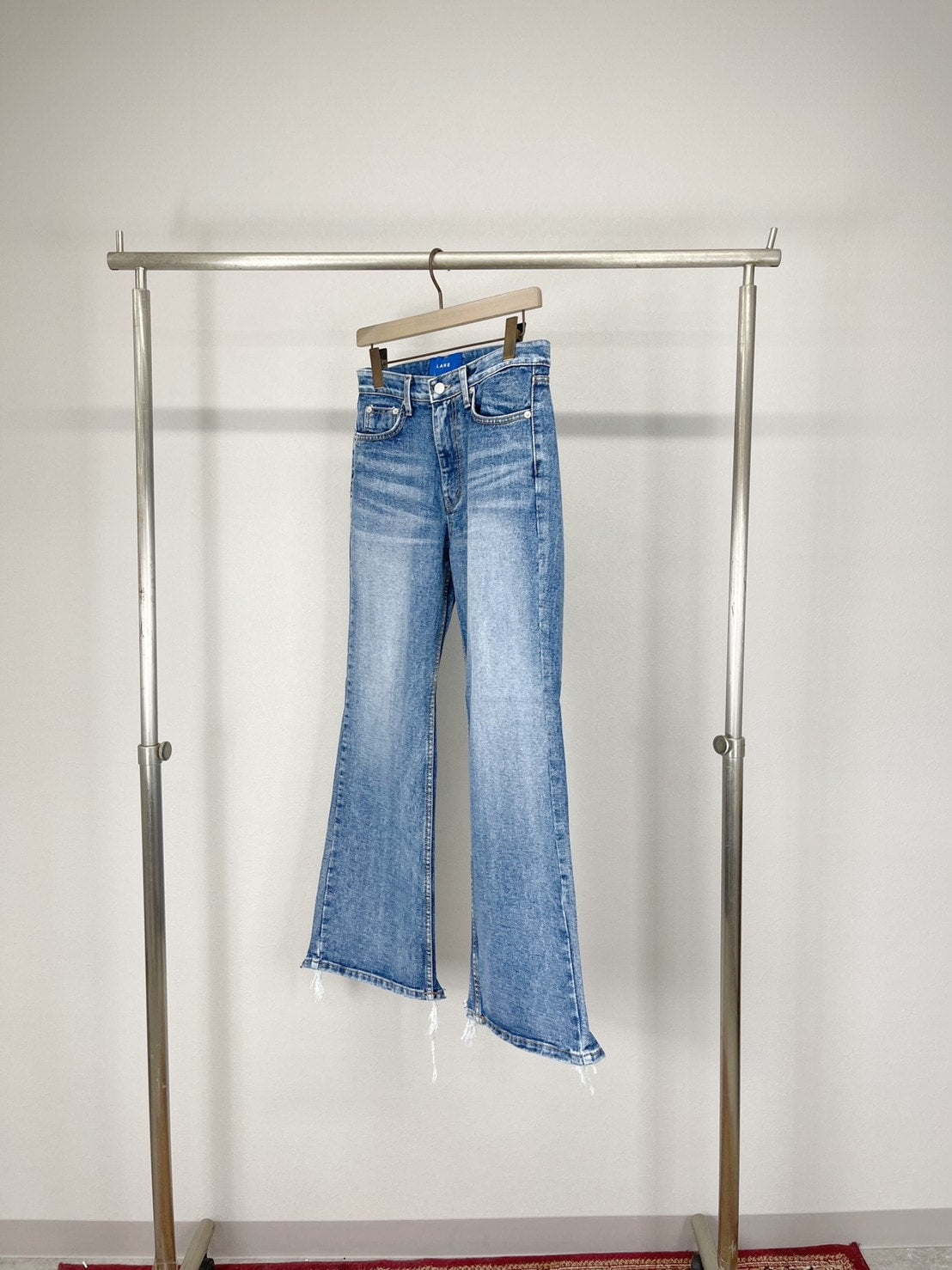 受注制【Chikashitsu +】flare damage denim pants (2color)