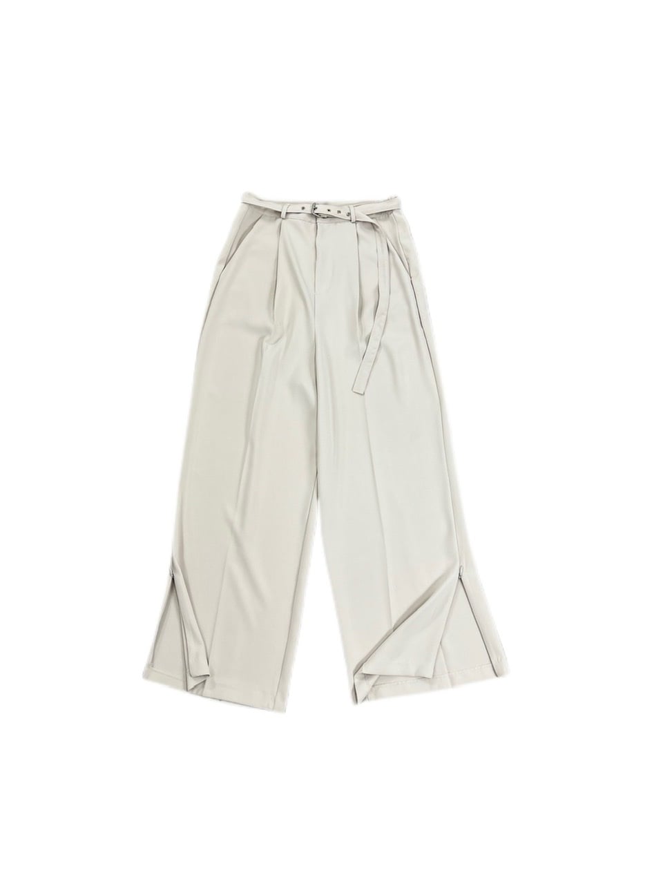 受注制【Chikashitsu +】set up zipper belt slacks (2color)