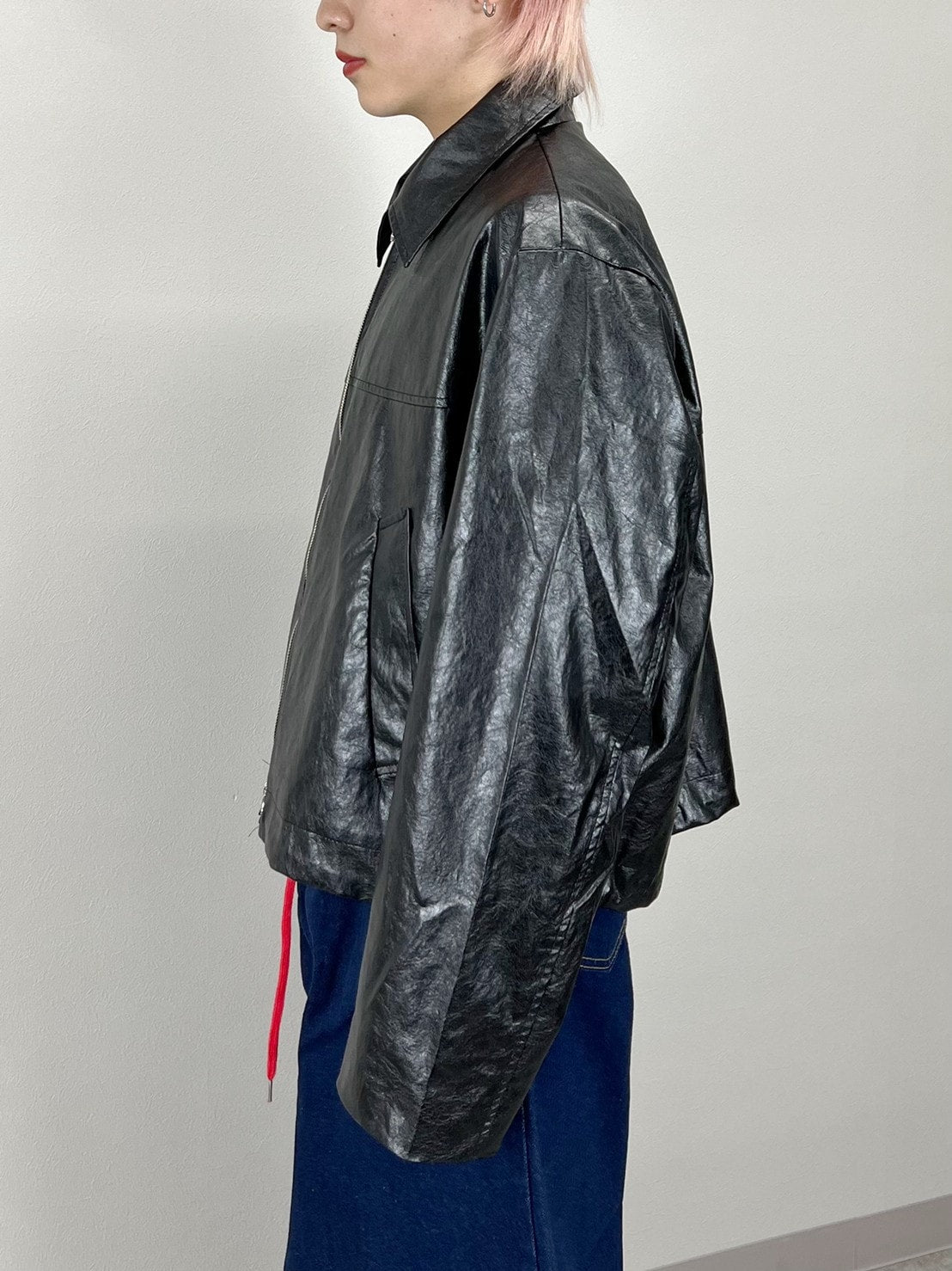 受注制【Chikashitsu +】leather short blouson