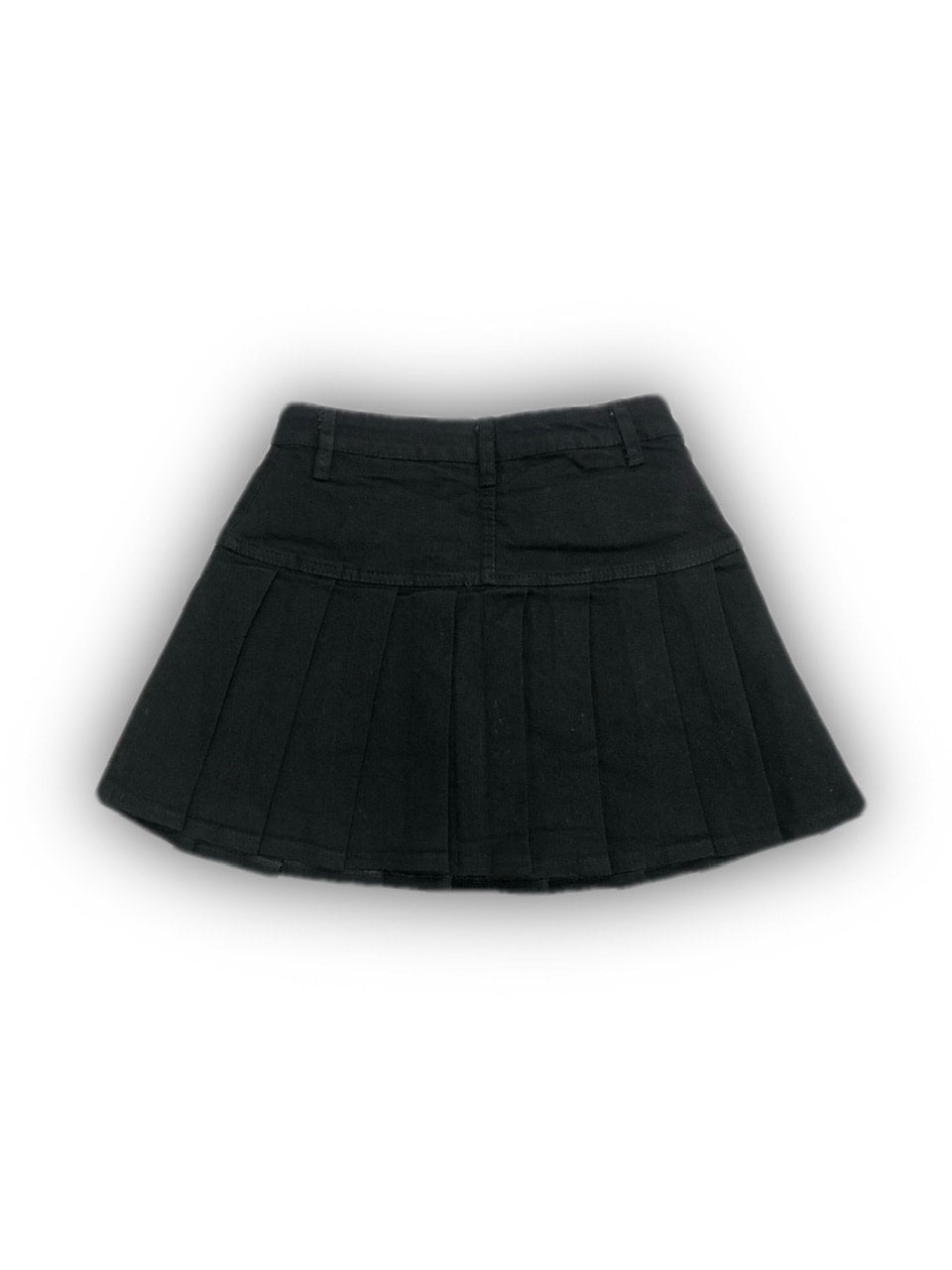 受注制【Never mind the XU】button pleats denim skirt (2color)