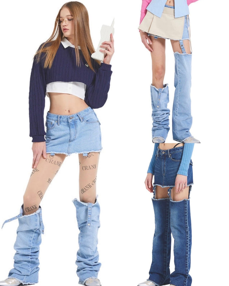 【CRANK】LAYERED DENIM SKIRT