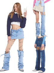 【CRANK】LAYERED DENIM SKIRT