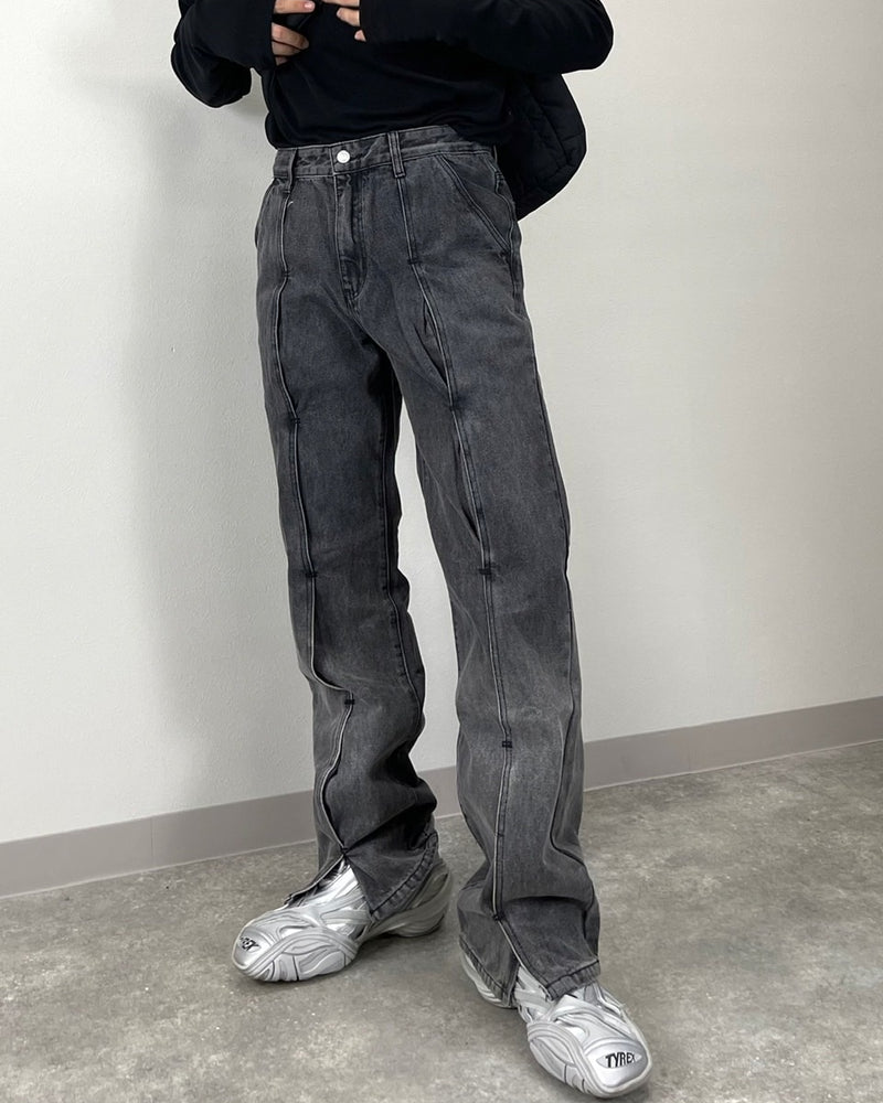 受注制【Chikashitsu +】design denim pants