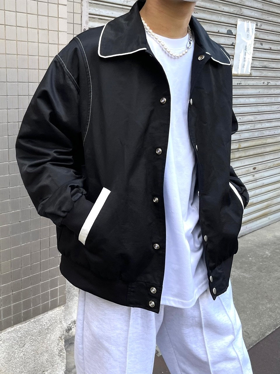 受注制【Chikashitsu +】spring varsity jacket (2color)