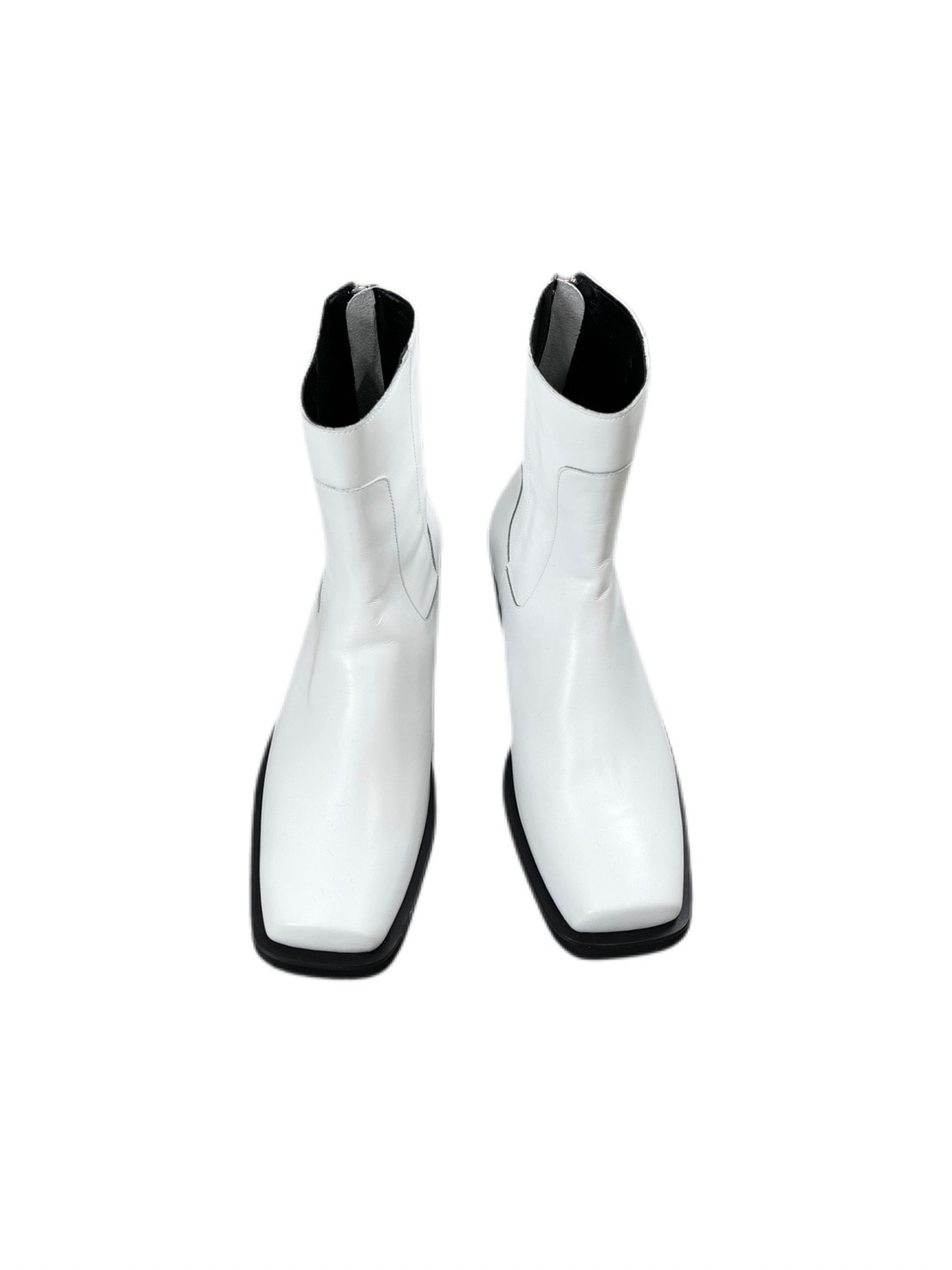 受注制【Chikashitsu +】square toe heel boots (2color)