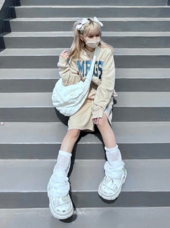 受注制【Never mind the XU】lace leg warmer (2color)