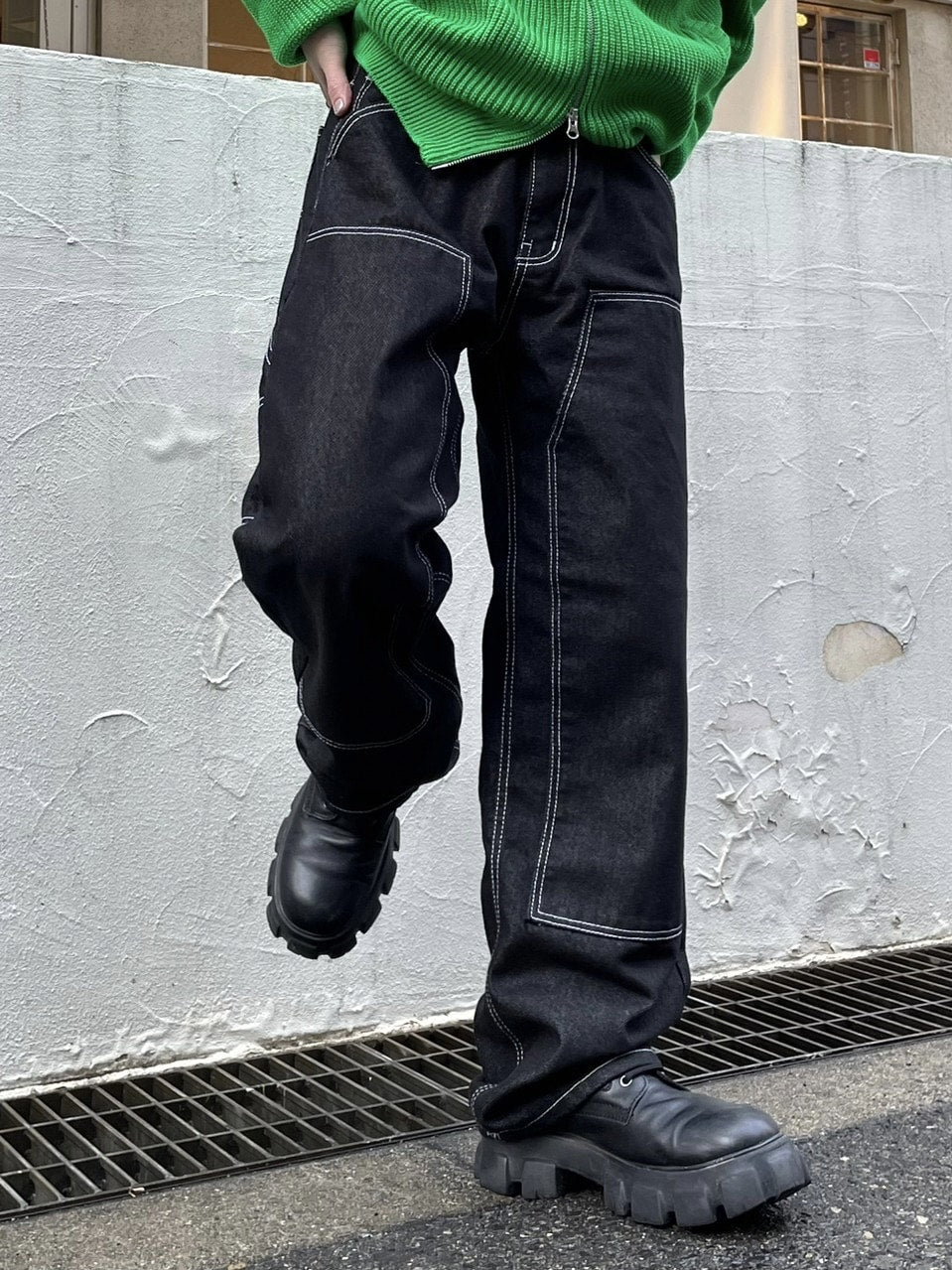 受注制【Chikashitsu +】stitch painter pants