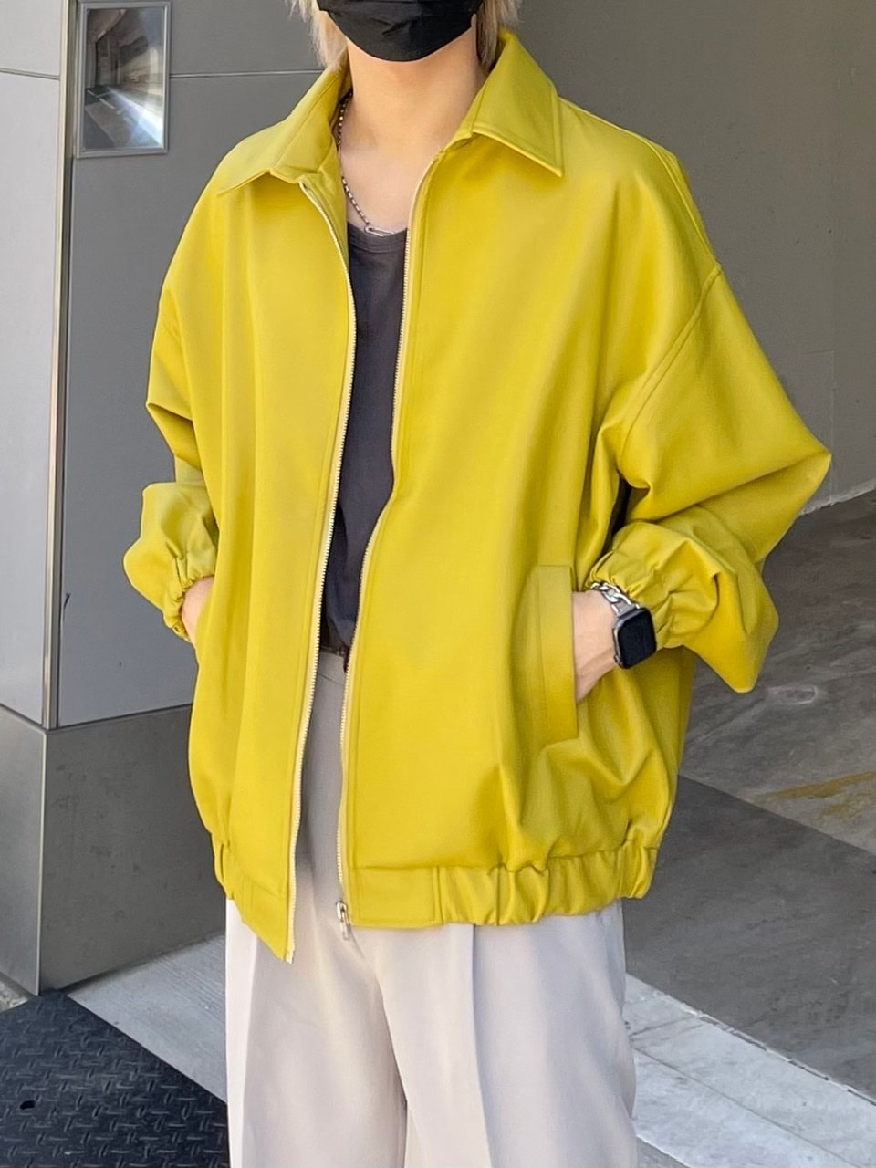 受注制【Chikashitsu +】leather blouson (3color)