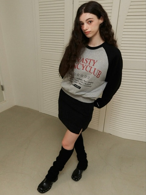【FANCY CLUB】HELLO WORLD CROP SWEATSHIRT