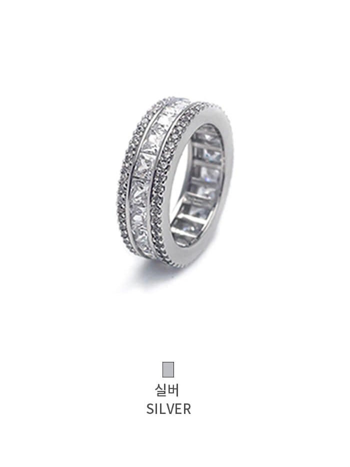 【BLACK PURPLE】AAA DIA CRYSTAL 3-LINE RING