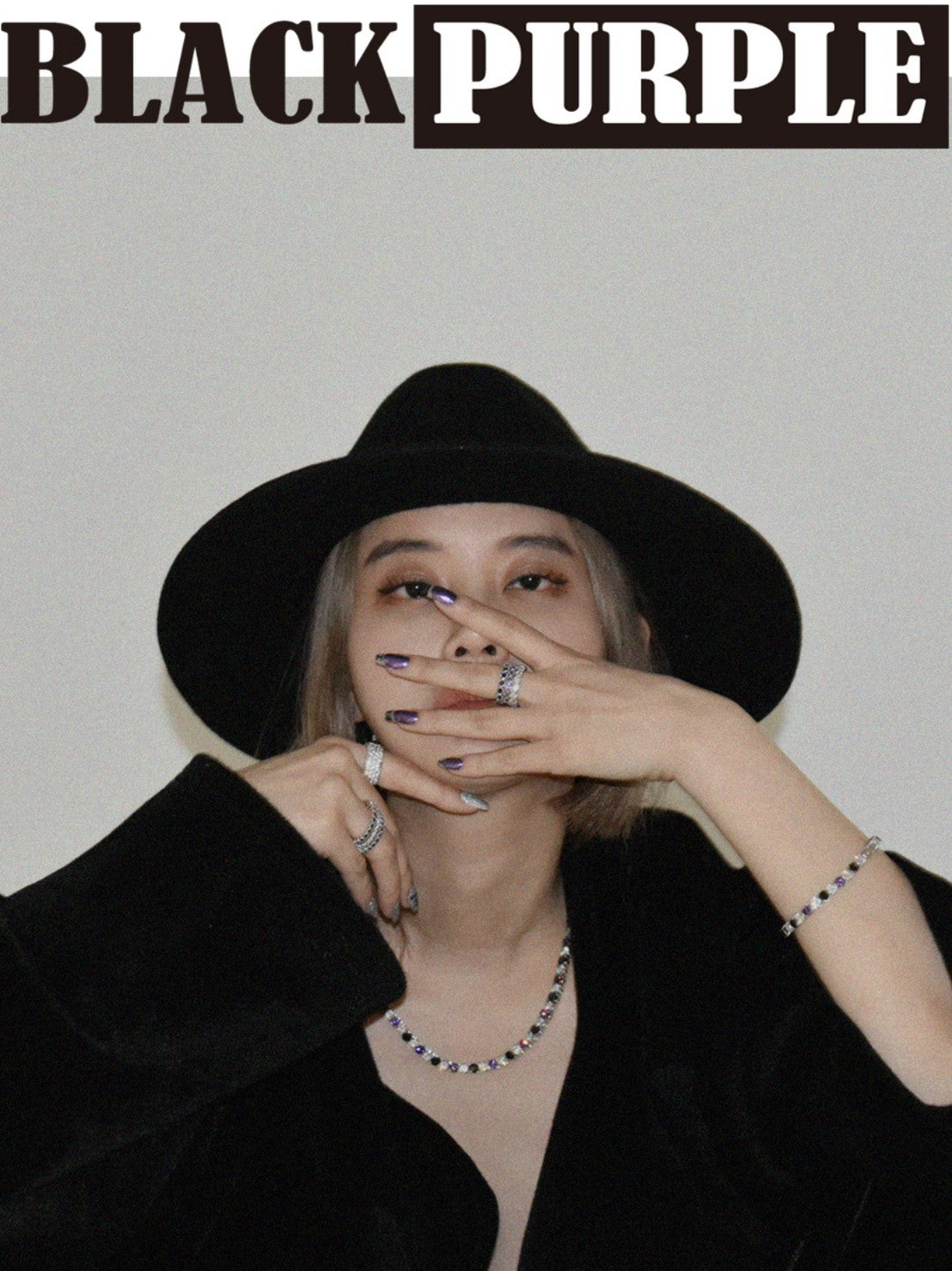 【BLACK PURPLE】TENNIS CHAIN CUBIC RING M