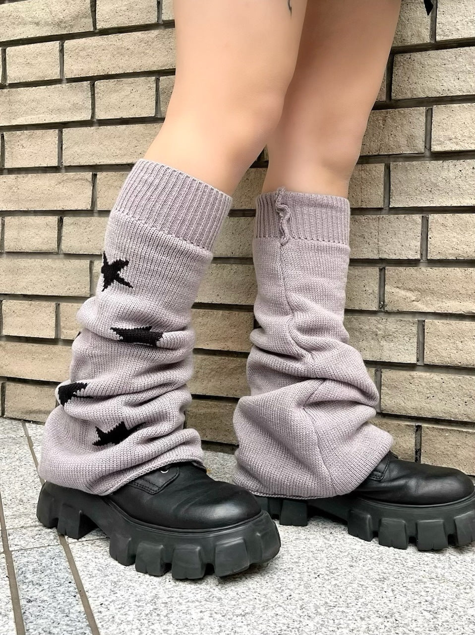 受注制【Never mind the XU】reversible star leg warmer (2color)