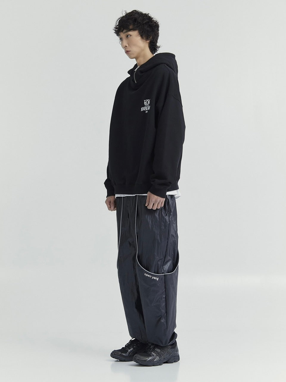 【OY】OVERLAY LOGO ZIPPER POLA HOODIE