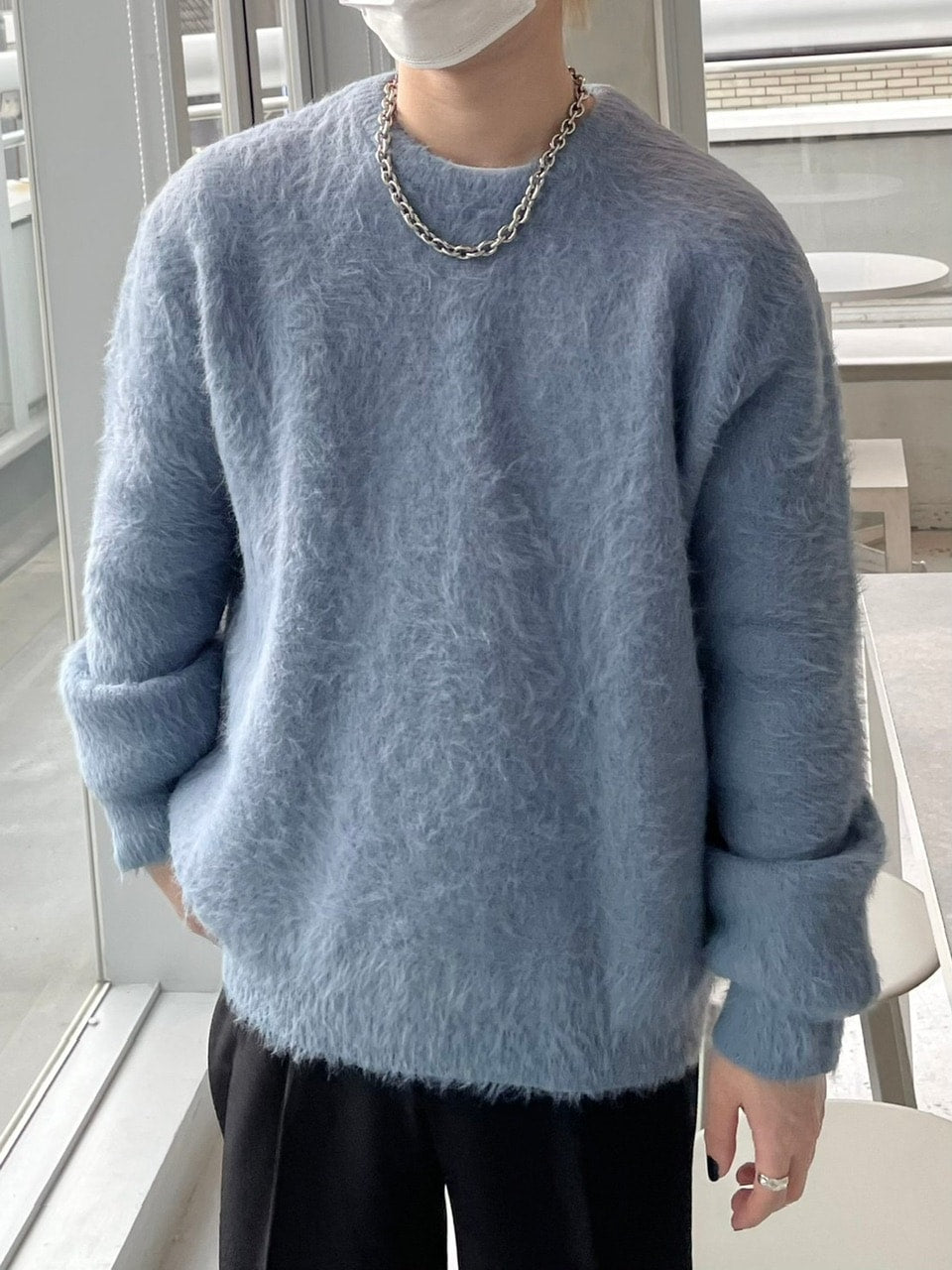 受注制【Chikashitsu +】hairy knit (2color)