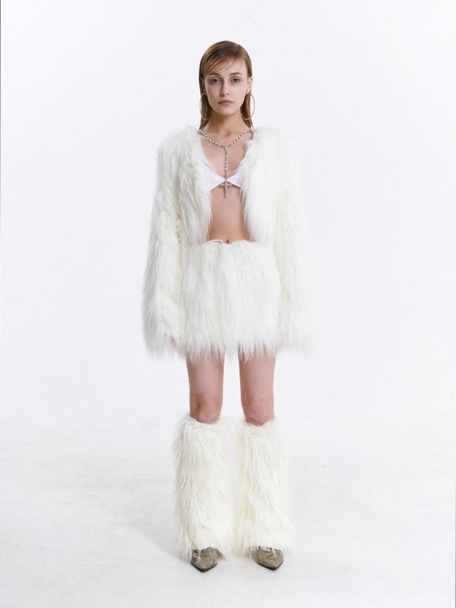 【CSD CLUB】Yeti white reversible faux fur bolero