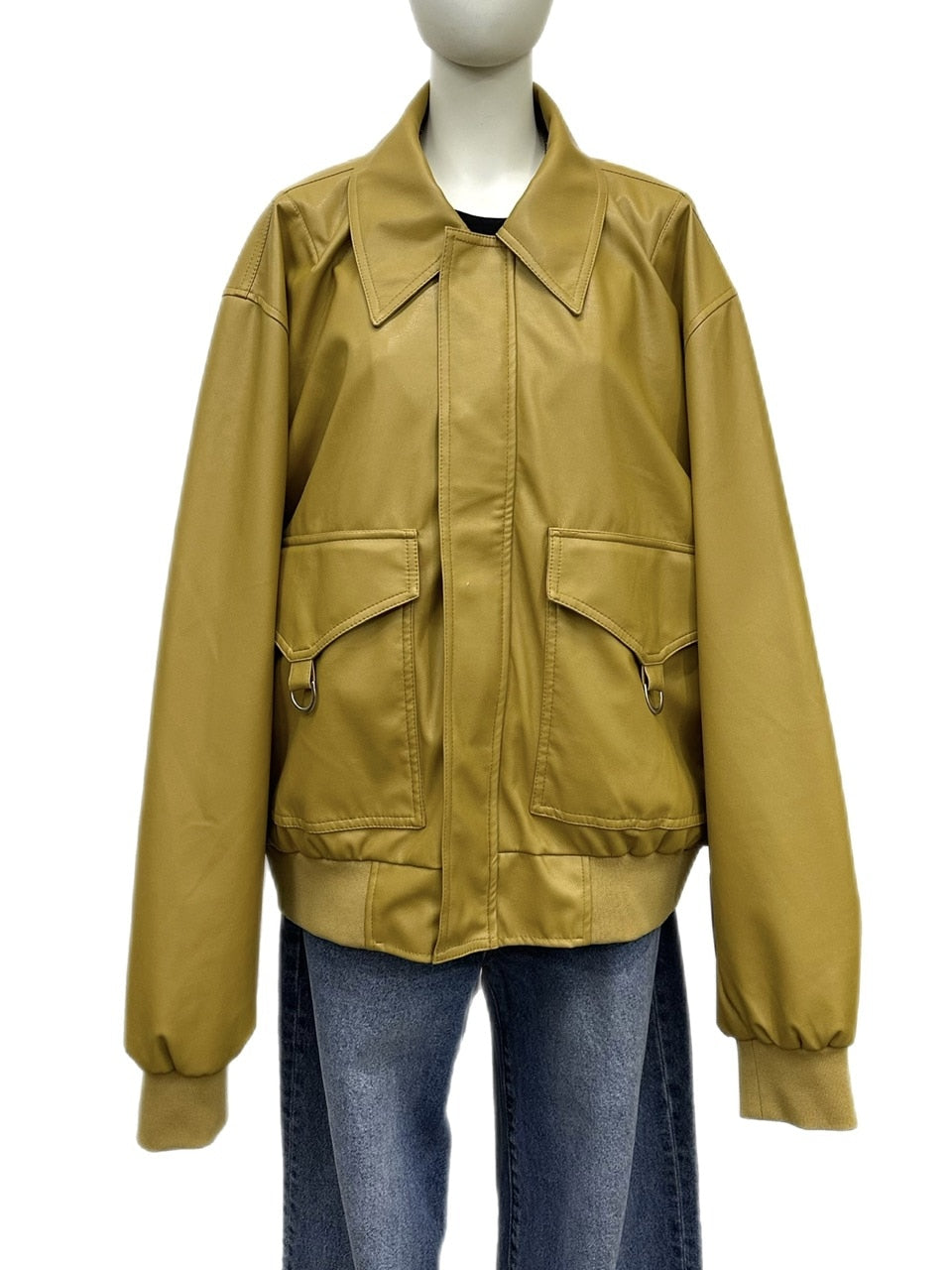 大阪店WEB限定【Chikashitsu +】double pocket leather jumper (3color)