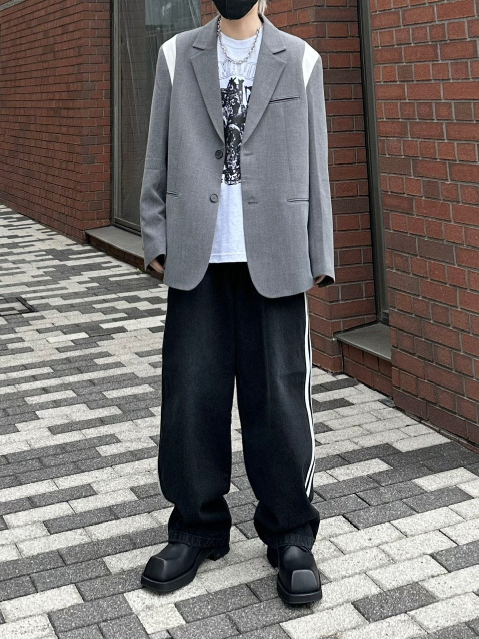 受注制【Chikashitsu +】square toe derby shoes