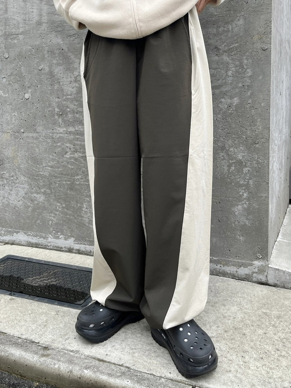 受注制【youll】bi-color banding pants (2color)