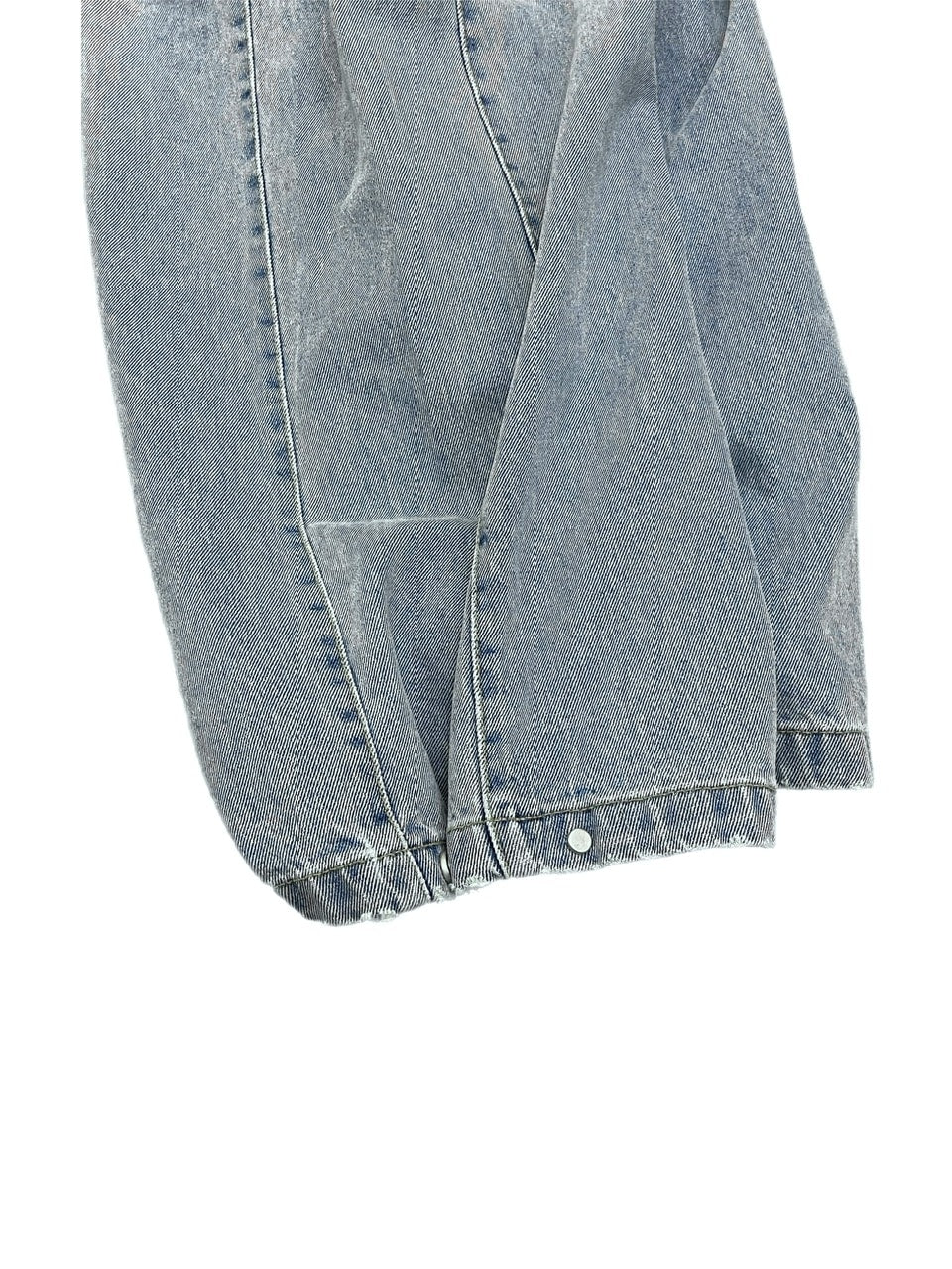 【Chikashitsu +】snap button denim pants (2color)