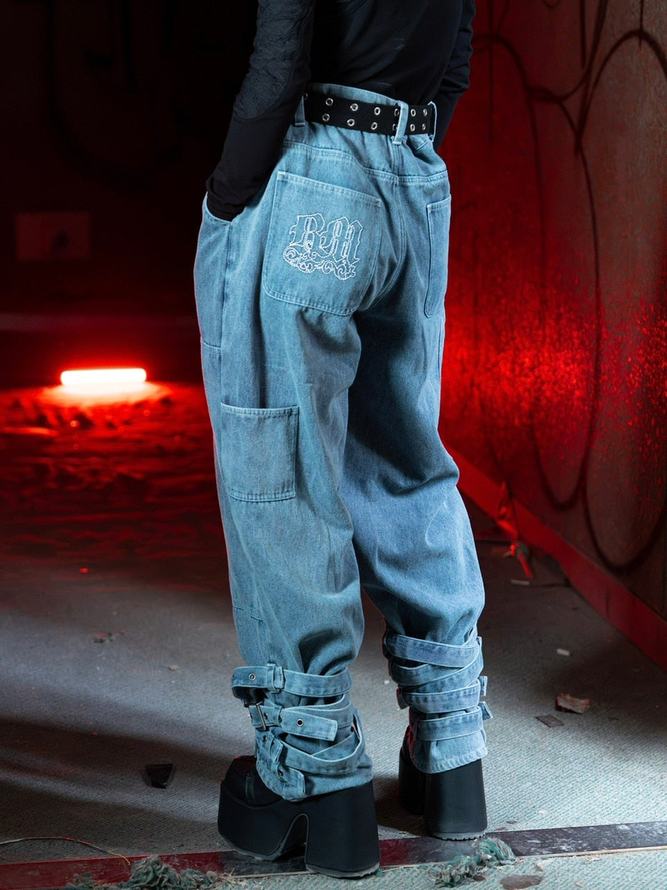 【Bizarre Maiden】belt denim pants
